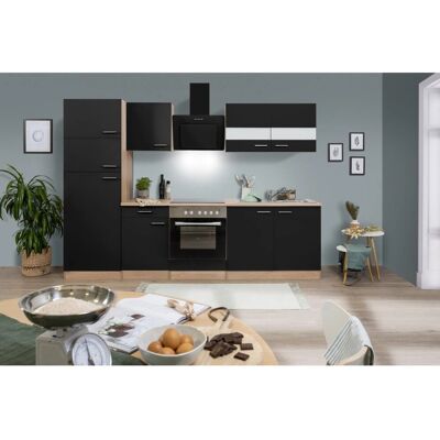 Respekta Küchenzeile KB270ESSCGKE 270 cm Schwarz-Eiche Sägerau Nachbildung Respekta Küchenzeile KB270ESSCGKE 270 cm Schwarz-Eiche Sägerau Nachbildung
