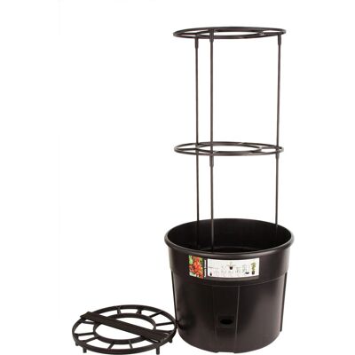 BigDean Prosperplast Anzuchttopf Für Tomaten Mit Rankhilfe Pflanzkübel Aus Robustem Kunststoff Anthrazit Wetterfest & UV Beständig Ideal Für Garten & BigDean Prosperplast Anzuchttopf Für Tomaten Mit Rankhilfe Pflanzkübel Aus Robustem Kunststoff Anthrazit Wetterfest & UV Beständig Ideal Für Garten &