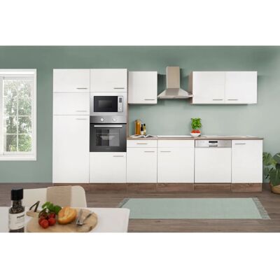 Respekta Küchenzeile KB340EYWMIGKE 340 cm Weiß Seidengl.-Eiche York Nachbildung Respekta Küchenzeile KB340EYWMIGKE 340 cm Weiß Seidengl.-Eiche York Nachbildung