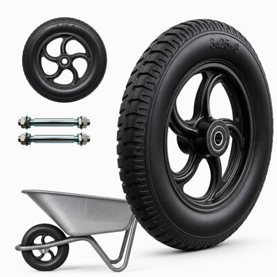 Relaxdays Sackkarrenrad 2er Set Vollgummi Stahl Schwarz Pannensicher mit Achse 3.25-8 ø 35 cm x 8 cm Relaxdays Sackkarrenrad 2er Set Vollgummi Stahl Schwarz Pannensicher mit Achse 3.25-8 ø 35 cm x 8 cm