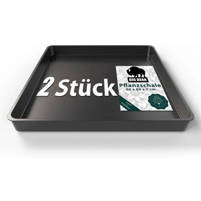 BigDean 2 Stück Pflanzschale Groß 60x60x7cm Ideal für Anzüchten Pflanzen & Mehr BigDean 2 Stück Pflanzschale Groß 60x60x7cm Ideal für Anzüchten Pflanzen & Mehr