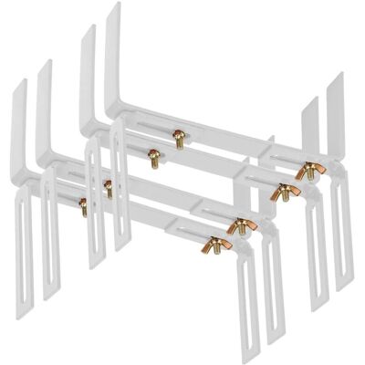 BigDean 4 Stück Blumenkastenhalter Weiß Standard H-Form Kasten Halter Balkonkastenhalter BigDean 4 Stück Blumenkastenhalter Weiß Standard H-Form Kasten Halter Balkonkastenhalter