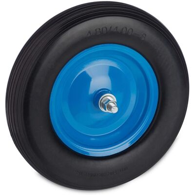 Relaxdays Schubkarrenrad 4.80 4.00-8 PU Stahl Blau Pannensicher Mit Achse ø 38,5 cm x 8,5 cm 2 kg Relaxdays Schubkarrenrad 4.80 4.00-8 PU Stahl Blau Pannensicher Mit Achse ø 38,5 cm x 8,5 cm 2 kg