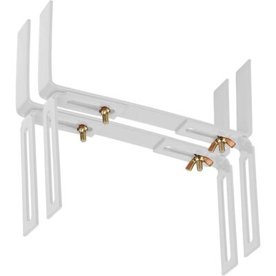 BigDean 2 Stück Blumenkastenhalter Weiß Standard H-Form Kasten Halter Balkonkastenhalter BigDean 2 Stück Blumenkastenhalter Weiß Standard H-Form Kasten Halter Balkonkastenhalter