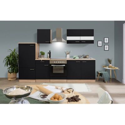 Respekta Küchenzeile KB270ESSC 270 cm Schwarz-Eiche Sägerau Nachbildung Respekta Küchenzeile KB270ESSC 270 cm Schwarz-Eiche Sägerau Nachbildung