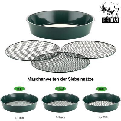 BigDean 2er Set XL Gartensieb Aus Metall Durchmesser 37cm Fein Bis Grob Inkl Austauschbarer Siebeinsätze In 3 Größen 6 4 9 5 Und 12 7 Mm Erdsieb BigDean 2er Set XL Gartensieb Aus Metall Durchmesser 37cm Fein Bis Grob Inkl Austauschbarer Siebeinsätze In 3 Größen 6 4 9 5 Und 12 7 Mm Erdsieb