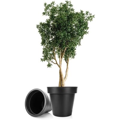 BigDean 2X Blumentopf XXL Durchmesser 60 Cm Classic Anthrazit Mit 360 Grad Rollen Wiederverschließbarer Wasserablauf Wetterfester Kunststoff BigDean 2X Blumentopf XXL Durchmesser 60 Cm Classic Anthrazit Mit 360 Grad Rollen Wiederverschließbarer Wasserablauf Wetterfester Kunststoff