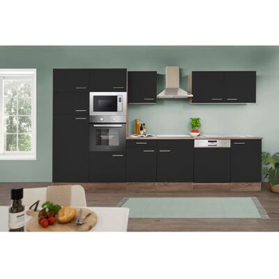 Respekta Küchenzeile KB340EYSMIGKE 340 cm Schwarz-Eiche York Nachbildung Respekta Küchenzeile KB340EYSMIGKE 340 cm Schwarz-Eiche York Nachbildung