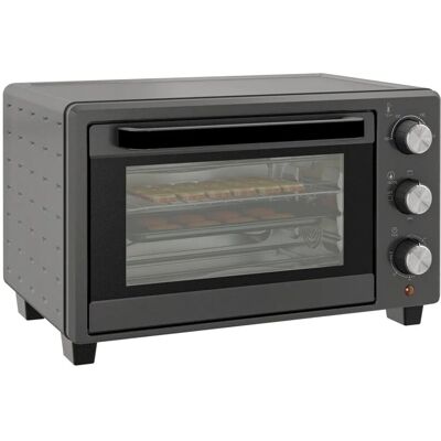 HOMCOM Minibackofen Metall Edelstahl Grau 46,4L x 38B x 28,5H cm HOMCOM Minibackofen Metall Edelstahl Grau 46,4L x 38B x 28,5H cm