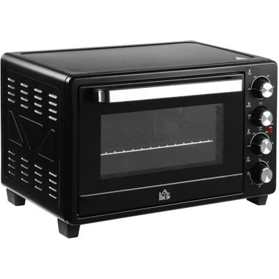 HOMCOM Mini Backofen 32L mit Grillrost Backblech 3 Kochmodi Edelstahl Schwarz HOMCOM Mini Backofen 32L mit Grillrost Backblech 3 Kochmodi Edelstahl Schwarz