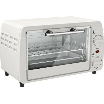 HOMCOM Minibackofen Metall Hartglas Cremeweiß 36,5L x 26B x 22H cm HOMCOM Minibackofen Metall Hartglas Cremeweiß 36,5L x 26B x 22H cm