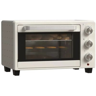 HOMCOM Minibackofen 21L mit 1 Drahtgestell 1 Backblech 3 Kochmodi Glas Cremeweiß HOMCOM Minibackofen 21L mit 1 Drahtgestell 1 Backblech 3 Kochmodi Glas Cremeweiß