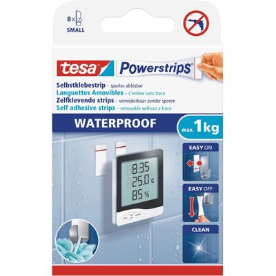 Tesa Selbstklebehaken Waterproof Kunststoff mit 8 x Powerstrips Small Tesa Selbstklebehaken Waterproof Kunststoff mit 8 x Powerstrips Small