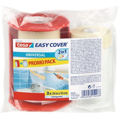 Tesa Easy Cover Universal Transparent Promo Pack 20 m x 55 cm 2 Stück Tesa Easy Cover Universal Transparent Promo Pack 20 m x 55 cm 2 Stück
