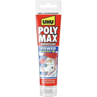 UHU Poly Max Montagekleber Power Transparent Tube 115 g UHU Poly Max Montagekleber Power Transparent Tube 115 g
