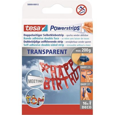 Tesa Powerstrips Deco Transparent 16 Stück Tesa Powerstrips Deco Transparent 16 Stück