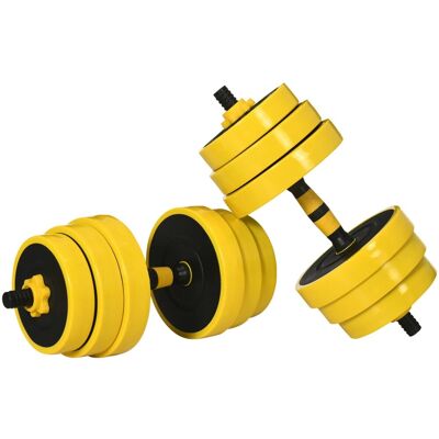 HOMCOM 25 kg Hantel & Langhantel GelbSchwarz Ø19,5 x B3,7 cm 2,5 kg Gewicht HOMCOM 25 kg Hantel & Langhantel GelbSchwarz Ø19,5 x B3,7 cm 2,5 kg Gewicht