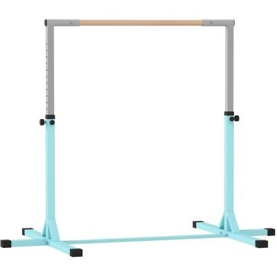 HOMCOM Gymnastik-Turnreck Stahl Buchenholz 194B x 121T x 92-150H cm Hellblau HOMCOM Gymnastik-Turnreck Stahl Buchenholz 194B x 121T x 92-150H cm Hellblau