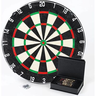 Sportisfaction Dartscheibe Set 45 cm aus Sisal mit 6 Pfeilen & Anspitzer Sportisfaction Dartscheibe Set 45 cm aus Sisal mit 6 Pfeilen & Anspitzer