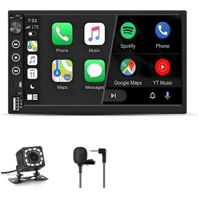 JUNSUN CARPLAY 7 Zoll Doppel DIN Autoradio mit Android Auto IPS Touchscreen 1024x600 Drehknopf Bluetooth FM JUNSUN CARPLAY 7 Zoll Doppel DIN Autoradio mit Android Auto IPS Touchscreen 1024x600 Drehknopf Bluetooth FM