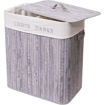 MCW Wäschekorb C21 63x55x34cm 100l Grau-Blau MCW Wäschekorb C21 63x55x34cm 100l Grau-Blau