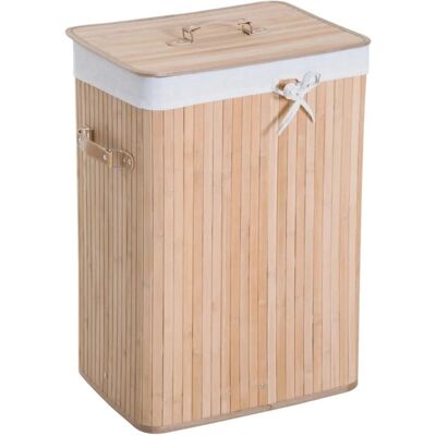 HOMCOM Wäschekorb mit Deckel Segeltuchsack Bambus Faltbar 72L Natur 40 x 30 x 60 cm HOMCOM Wäschekorb mit Deckel Segeltuchsack Bambus Faltbar 72L Natur 40 x 30 x 60 cm
