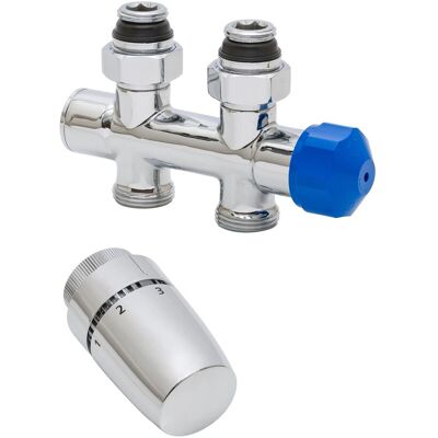 SCHULTE Thermostat-Set - chromfarben/silberfarben - 80 x 191 x 43 mm - 1/2 Zoll - Thermostat-Set SCHULTE Thermostat-Set - chromfarben/silberfarben - 80 x 191 x 43 mm - 1/2 Zoll - Thermostat-Set