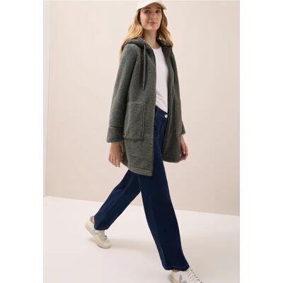 cecil Teddy Mantel mit Kapuze - Grün - Damen - Size: XL L XXL S cecil Teddy Mantel mit Kapuze - Grün - Damen - Size: XL L XXL S