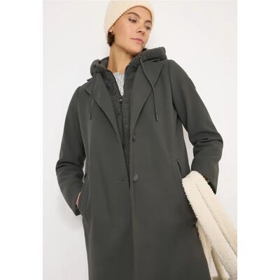cecil Mantel mit Teddy Inlay - Grün - Damen - Size: XL L cecil Mantel mit Teddy Inlay - Grün - Damen - Size: XL L