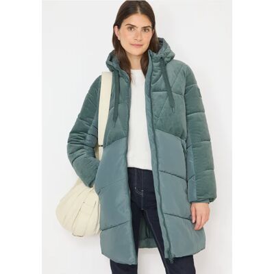 cecil Puffer Mantel mit Cordmix - Grün - Damen - Size: L M S XL XXL XS cecil Puffer Mantel mit Cordmix - Grün - Damen - Size: L M S XL XXL XS
