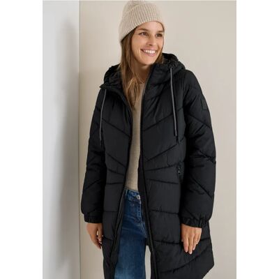 cecil Steppmantel mit Kapuze - Schwarz - Damen - Size: S M L XL XXL XS cecil Steppmantel mit Kapuze - Schwarz - Damen - Size: S M L XL XXL XS