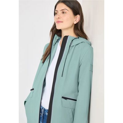 cecil Mantel mit Kapuze und 2-Wege-Zipper - Grün - Damen - Size: M XXL S L XS XL cecil Mantel mit Kapuze und 2-Wege-Zipper - Grün - Damen - Size: M XXL S L XS XL