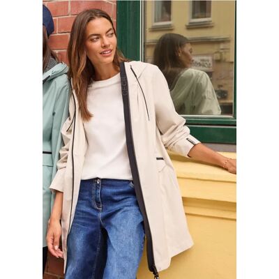 cecil Mantel mit Kapuze und 2-Wege-Zipper - Beige - Damen - Size: XL XXL S XS L M cecil Mantel mit Kapuze und 2-Wege-Zipper - Beige - Damen - Size: XL XXL S XS L M