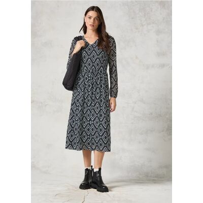 cecil Bedrucktes Midi-Mesh-Kleid - Grau - Damen - Size: M L XXL S XL cecil Bedrucktes Midi-Mesh-Kleid - Grau - Damen - Size: M L XXL S XL