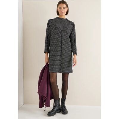cecil Two Tone Strukturkleid - Schwarz - Damen - Size: XXL L XS M XL S cecil Two Tone Strukturkleid - Schwarz - Damen - Size: XXL L XS M XL S