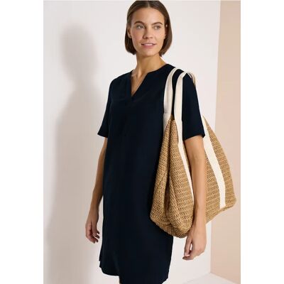 cecil Knielanges Kleid aus Leinenmix - Blau - Damen - Size: L XL M cecil Knielanges Kleid aus Leinenmix - Blau - Damen - Size: L XL M