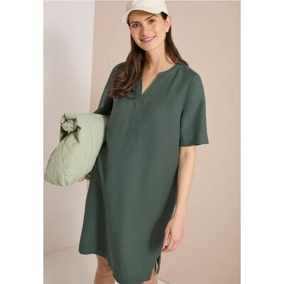 cecil Knielanges Kleid aus Leinenmix - Grün - Damen - Size: M L XS XL XXL cecil Knielanges Kleid aus Leinenmix - Grün - Damen - Size: M L XS XL XXL