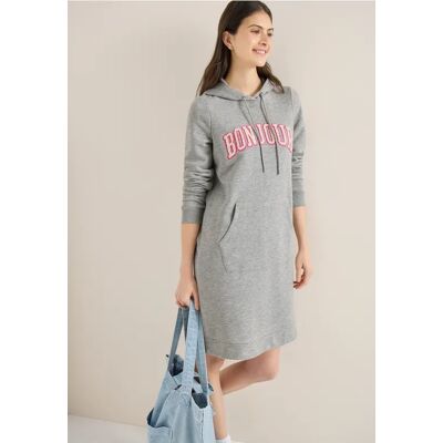 cecil Knielanges Kleid aus Sweat mit Kapuze - Grau - Damen - Size: L S 3XL XL M XXL XS cecil Knielanges Kleid aus Sweat mit Kapuze - Grau - Damen - Size: L S 3XL XL M XXL XS