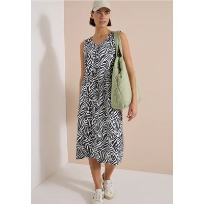 cecil Midikleid mit V-Neck und Zebraprint - Grün - Damen - Size: M XL S L cecil Midikleid mit V-Neck und Zebraprint - Grün - Damen - Size: M XL S L