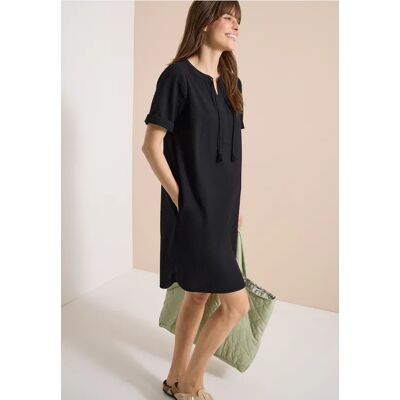cecil Knielanges Kleid in Seersuckerqualität - Schwarz - Damen - Size: XS 3XL XL XXL L M S cecil Knielanges Kleid in Seersuckerqualität - Schwarz - Damen - Size: XS 3XL XL XXL L M S