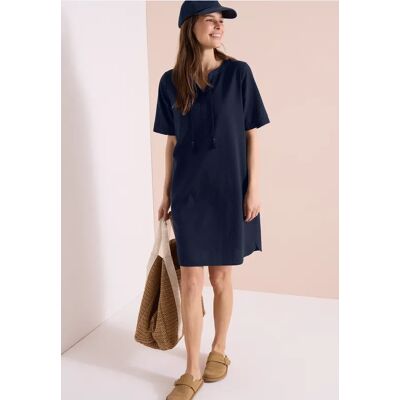 cecil Knielanges Kleid in Seersuckerqualität - Blau - Damen - Size: M XS XXL S L XL cecil Knielanges Kleid in Seersuckerqualität - Blau - Damen - Size: M XS XXL S L XL