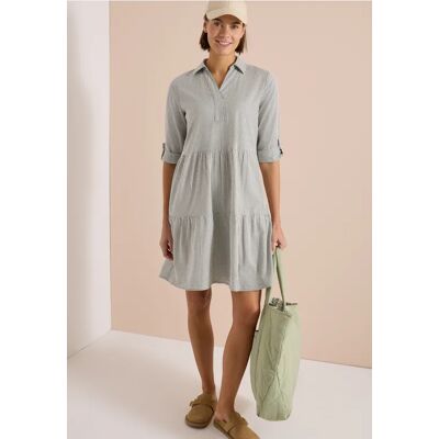 cecil Knielanges Kleid in Seersuckerqualität - Grün - Damen - Size: L XXL XL cecil Knielanges Kleid in Seersuckerqualität - Grün - Damen - Size: L XXL XL