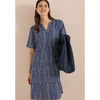 cecil Knielanges Kleid mit Streifenmuster - Blau - Damen - Size: M 3XL XL XS XXL L S cecil Knielanges Kleid mit Streifenmuster - Blau - Damen - Size: M 3XL XL XS XXL L S