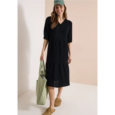 cecil Knielanges Kleid in Musselinqualität - Schwarz - Damen - Size: XXL M XS L 3XL XL cecil Knielanges Kleid in Musselinqualität - Schwarz - Damen - Size: XXL M XS L 3XL XL