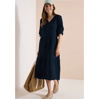 cecil Knielanges Kleid in Musselinqualität - Blau - Damen - Size: XL M XS L 3XL XXL cecil Knielanges Kleid in Musselinqualität - Blau - Damen - Size: XL M XS L 3XL XXL
