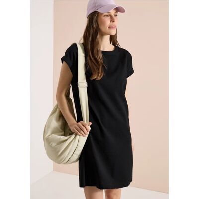 cecil Knielanges Kleid mit Seersuckerstruktur - Schwarz - Damen - Size: M XXL L 3XL XL cecil Knielanges Kleid mit Seersuckerstruktur - Schwarz - Damen - Size: M XXL L 3XL XL