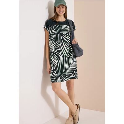 cecil Knielanges Kleid mit Printmix - Grün - Damen - Size: XXL L XL XS cecil Knielanges Kleid mit Printmix - Grün - Damen - Size: XXL L XL XS