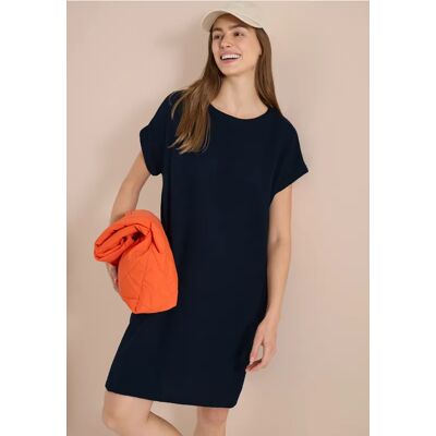 cecil Musselin Kleid mit Kurzarm - Blau - Damen - Size: L XS XXL M XL 3XL S cecil Musselin Kleid mit Kurzarm - Blau - Damen - Size: L XS XXL M XL 3XL S