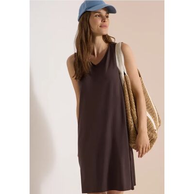 cecil Knielanges Jerseykleid mit V-Neck - Braun - Damen - Size: XS XXL S L XL cecil Knielanges Jerseykleid mit V-Neck - Braun - Damen - Size: XS XXL S L XL