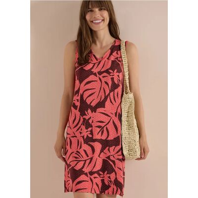 cecil Knielanges Jerseykleid mit V-Neckund Print - Orange - Damen - Size: S L XL M XXL cecil Knielanges Jerseykleid mit V-Neckund Print - Orange - Damen - Size: S L XL M XXL